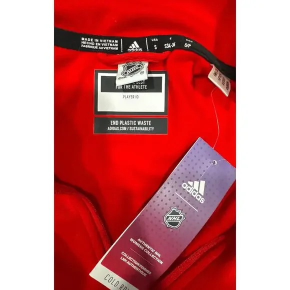 NWT Adidas Chicago Blackhawks 1/2 Half Zip Pullover Sweatshirt Size S - Picture 4 of 4